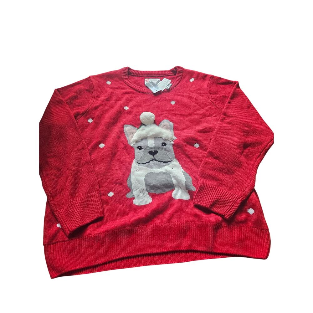 Lisa International "Light Me Up" French Bulldog Christmas Sweater 3X